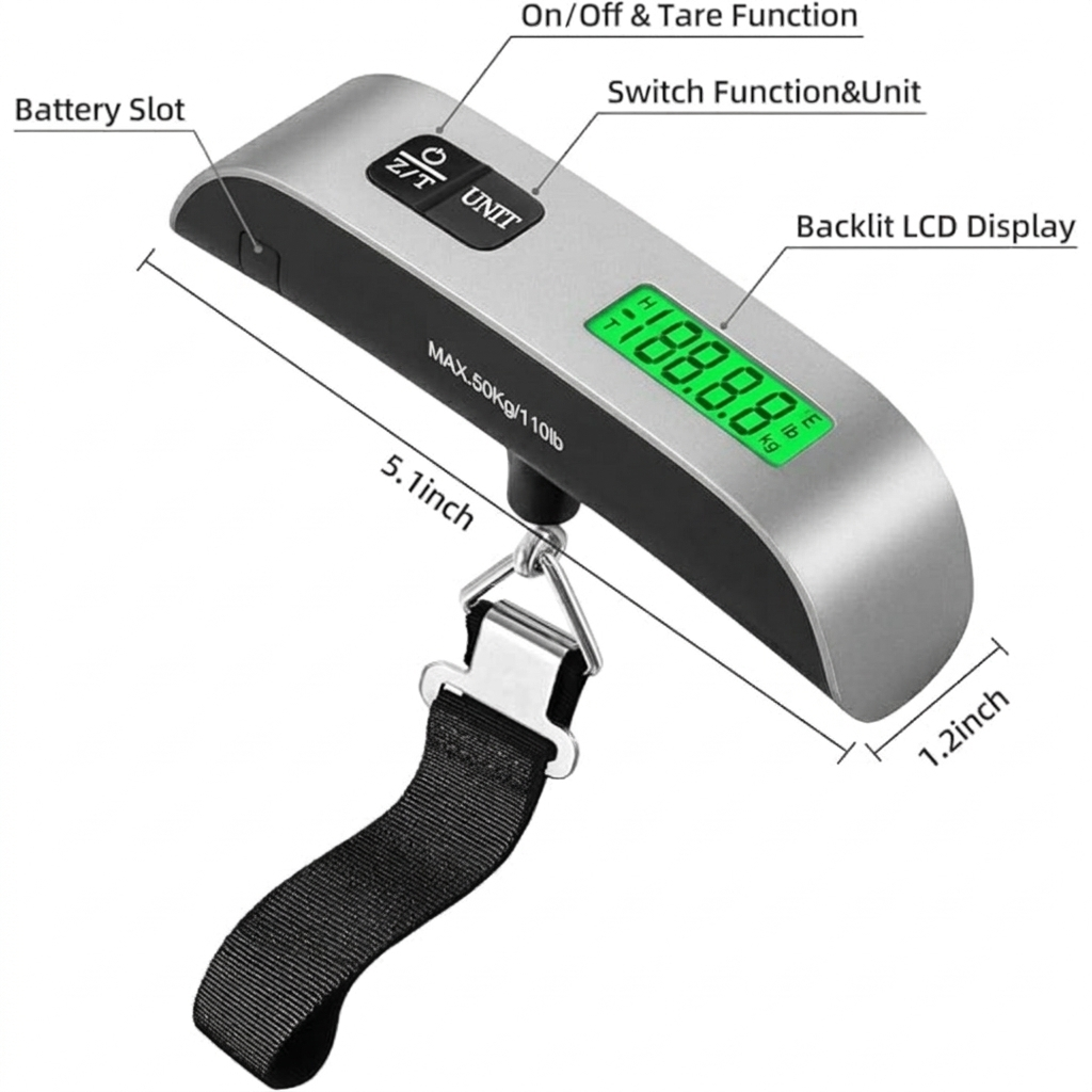 Portable Digital Luggage Scale with LCD Display